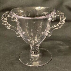 Imperial Candlewick Etched 6 Point Star Starlight Sugar Bowl 4.25" EUC